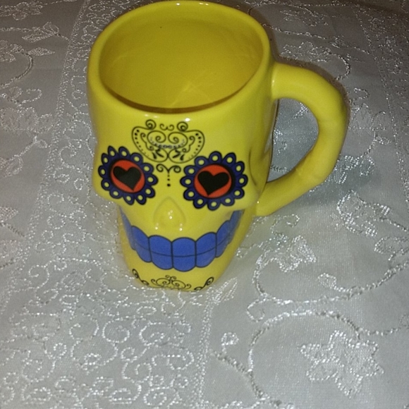 Day of the Dead Sugar Skull 3d Figural Coffee Mug - Picture 2 of 4